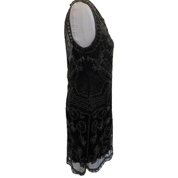 𝅺main Strip Beaded Sequin Dress Black Sleeveless Size L New With Tags - Picture 3 of 9